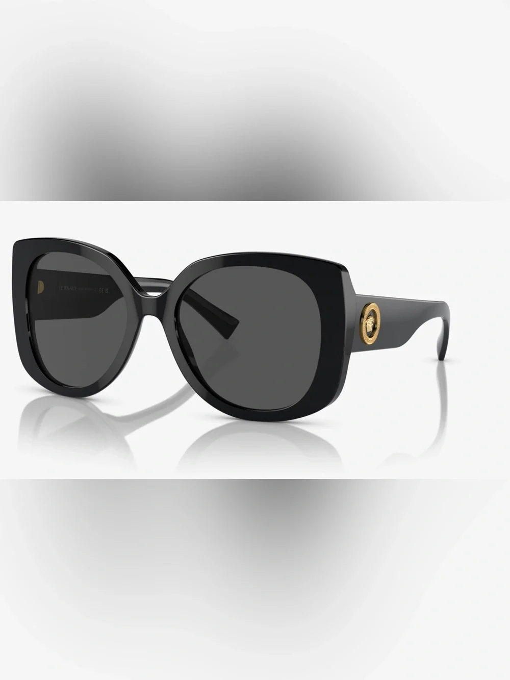 Versace Black Square Sunglasses with Gold Medallion
